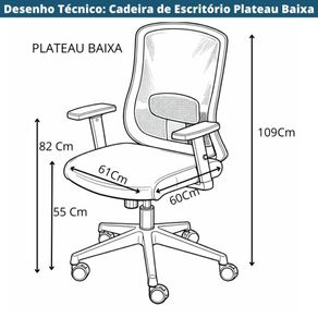 Desenho Tecnico_ Cadeira de Escritorio Plateau Baixa